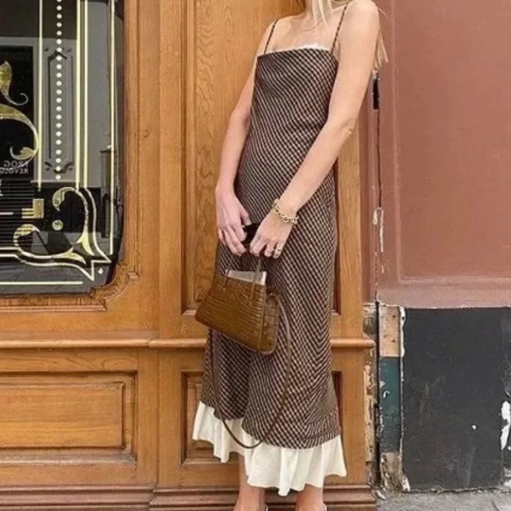 ANTONIO MELANI Brown and Cream Dress - Picture 2 of 12